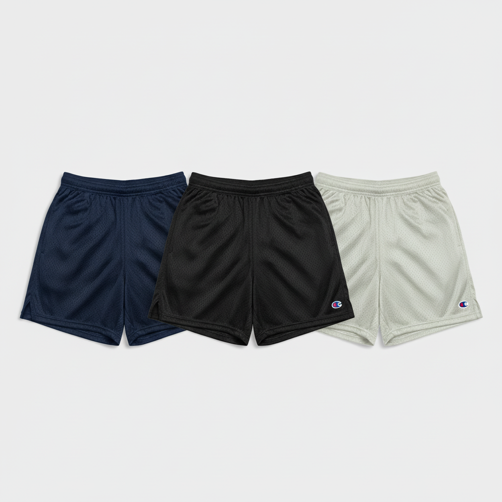 7" Classic Mesh Shorts, C Logo - 3 Pack